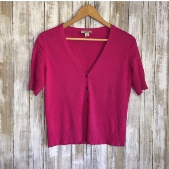 LOFT Sweaters - Loft Pink Short Cardigan
